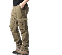 KCHYCV Pantalones cargo holgados for hombre, pantalones de trabajo elásticos, pantalones casuales de corte holgado for trabajar y actividades al aire libre.(Yellow,M)