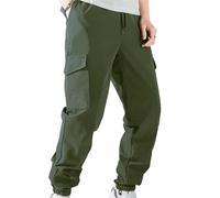 KCHYCV Pantalones cargo holgados for hombre, pantalones de trabajo elásticos, pantalones casuales de corte holgado for trabajar y actividades al aire libre.(Army Green,S)