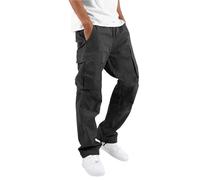 KCHYCV Pantalones cargo holgados for hombre, pantalones de trabajo elásticos, pantalones casuales de corte holgado for trabajar y actividades al aire libre.(Black,3XL)
