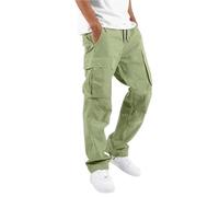 KCHYCV Pantalones cargo holgados for hombre, pantalones de trabajo elásticos, pantalones casuales de corte holgado for trabajar y actividades al aire libre.(Green,XL)