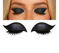 KCHYCV Reusable 3 Pair Eye Shadow Eyelash Patch 2-In-1 Eye Makeup Sticker with False Lashes & Shadow Waterproof Cosmetic Tools(Black_3 Pairs)