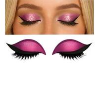 KCHYCV Reusable 3 Pair Eye Shadow Eyelash Patch 2-In-1 Eye Makeup Sticker with False Lashes & Shadow Waterproof Cosmetic Tools(Pink_3 Pairs)