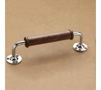 KCIOQLS Manilla De Puerta De Madera Maciza Y Latón, Tiradores for Armarios, Antideslizante, Cómoda, Duradera, Adecuada for Diversos Paneles De Puertas, Armarios(Bright Nickel,23.5cm/9.3in)