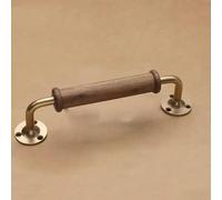 KCIOQLS Manilla De Puerta De Madera Maciza Y Latón, Tiradores for Armarios, Antideslizante, Cómoda, Duradera, Adecuada for Diversos Paneles De Puertas, Armarios(Antique Bronze,23.5cm/9.3in)