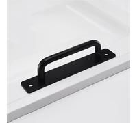 KCIOQLS Manilla Deslizante for Puertas Correderas De Aleación De Aluminio, Tiradores for Puertas De Armario Con Placa, for Cocina, Armario, Baño, Vestidor(Black,18cm/7.1in)