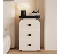 KCIOQLS Mesita De Noche con Tres Cajones, Mesitas De Noche for Dormitorio, Gran Capacidad, A Prueba De Golpes, Suave Al Tacto, Ideal for El Salón Y El Estudio(Black,30cm/11.8in)