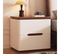 KCIOQLS Mesita De Noche De 50 Cm De Altura, Cómoda con Cajones, Gran Capacidad, Resistente A Los Golpes, Guías Silenciosas; Ideal for El Dormitorio O El Estudio(White,Walnut,30cm/11.8in)