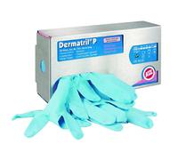 KCL Honeywell Dermatril® P 743 Guantes Ambidiestros Desechables, Nitrilo, Impermeables, Sin Polvos, Aptos para Industrias Alimentarias/Químicas, Azul, Talla 10, 074310082C (Caja de 50 piezas)