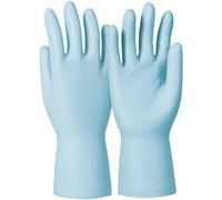 K ermatril® P 743 Guantes de Protección Ambidiestros Desechables, Nitrilo, Impermeables, Sin Polvos, Aptos para Industrias Alimentarias/Químicas, Azul, Talla 9L, 074309082C (Caja de 50 Piezas)