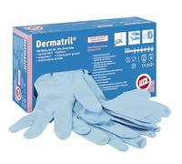 KCL Honeywell Dermatril® 740 Guantes Ambidiestros Desechables, Nitrilo, Impermeables, Sin Polvos, Aptos para Industrias Alimentarias/Farmacéuticas, Azul, Talla 11, 074011081C (CAJA de 100 piezas)