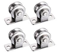 KCNOFNC 30mm Polea de inversión de cable de acero, poleas para cuerdas, polea de cable con 2 rodamientos | 4 piezas