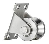 KCNOFNC Polea con 2 rodamientos de bolas, acero inoxidable 304, polea de 32 mm tipo V para cuerdas de 10 mm, cable de acero, capacidad de carga 250 kg, 1 pieza