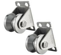 KCNOFNC Polea de 32 mm, cuerda de acero, tipo V para cuerdas, polea con 2 rodamientos de bolas | 2 unidades