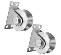 KCNOFNC Polea de inversión con 2 rodamientos de bolas, acero inoxidable 304, polea de 48 mm tipo V para cuerdas de acero de 12 mm, capacidad de carga de 500 kg, 2 unidades