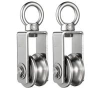 KCNOFNC Polea de inversión con 2 rodamientos de bolas, polea de fitness de acero inoxidable 304, polea para cuerdas de acero, capacidad de carga 250 kg, 2 unidades