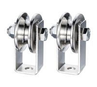 KCNOFNC Polea de inversión de 40 mm con 2 rodamientos de bolas, acero inoxidable, polea para cuerdas de 8 mm, capacidad de carga de 200 kg, 2 unidades
