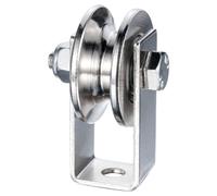 KCNOFNC Polea de inversión de 40 mm con 2 rodamientos de bolas, acero inoxidable, polea para cuerdas de 8 mm, capacidad de carga de 200 kg, 1 pieza