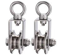 KCNOFNC Polea de inversión de 40 mm con 2 rodamientos de bolas, acero inoxidable, polea para cuerdas de 8 mm, capacidad de carga de 200 kg, 2 unidades