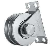 KCNOFNC Polea doble con 2 rodamientos de bolas, polea de acero inoxidable, poleas para cuerdas de 8 mm, cable de acero, capacidad de carga de 500 kg, 1 pieza