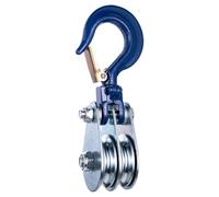 KCNOFNC Polea doble de 1 tono con rodamiento de bolas y ganchos, poleas para cuerdas de 10 mm, para accesorios forestales, 1 unidad