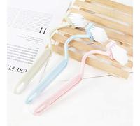 Kcnsieou conveniente limpio borde del inodoro cepillo arco curvado rasante paso cepillo baño limpieza suministros