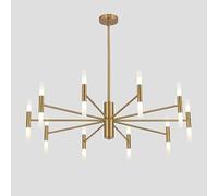 KCO Lighting Araña Mid Century Modern en Latón Dorado, Lámpara de Techo Vintage para Dormitorio, Plafón Empotrable Estilo Sputnik, Grandes Arañas de Techo