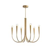 KCO Lighting Lámpara de araña, 6 Luces Lampara araña techo Dorado, E14 Lampara Colgante Velas Clásico Moderna, Industrial Lampara Vintage Techo Para Dormitorio, Cocina, Comedor, Salón