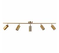 KCO Lighting - Moderno kit de iluminación LED de 5 luces, latón cepillado, focos de techo para cocina, lámpara de techo de mediados de siglo, color dorado ajustable (5 luces)