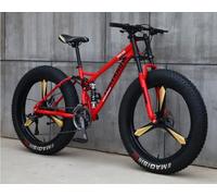 Kcolic Bicicleta Montaña 24/26", Bicicleta para Adultos con Neumáticos Anchos 4,0", Bicicleta 21 Velocidades, Cuadro Acero Carbono, Suspensión Doble Completa, Freno Disco Doble C,24in