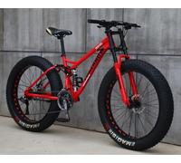 Kcolic Bicicleta Montaña 24/26" para Adultos, con Neumáticos Anchos, 21 Velocidades, Cuadro Acero Carbono, Suspensión Doble, Freno Disco Doble C,26inch
