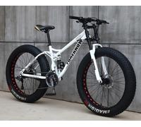 Kcolic Bicicleta Montaña 24/26" para Adultos, con Neumáticos Anchos, 21 Velocidades, Cuadro Acero Carbono, Suspensión Doble, Freno Disco Doble A,24in
