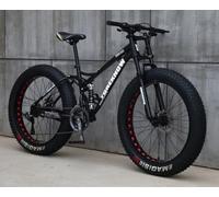 Kcolic Bicicleta Montaña 24/26" para Adultos, con Neumáticos Anchos, 21 Velocidades, Cuadro Acero Carbono, Suspensión Doble, Freno Disco Doble B,26inch