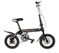 Kcolic Bicicleta Plegable 14/16 Pulgadas, Marco Acero Carbono Delantero Y Trasero, Bicicleta para Adultos Velocidad Variable, Bicicleta Plegable Superligera para Estudiantes B,16inch