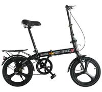 Kcolic Bicicleta Plegable 16 Pulgadas, Mini Bicicleta Urbana Ultraligera, Capacidad Carga Máxima 150 Kg, Fácil Plegar En 10 Segundos. El Marco Está Hecho Acero Carbono Engrosado. Black,16in