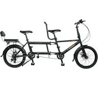 Kcolic Bicicleta Tándem Plegable 20 Pulgadas, Bicicleta Plegable para Tres Personas, Fabricada Acero Alto Carbono, Resistente La Corrosión Y Duradera. Black,20in