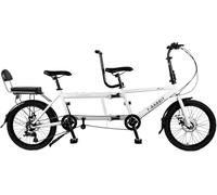 Kcolic Bicicleta Tándem Plegable 20 Pulgadas, Bicicleta Plegable para Tres Personas, Fabricada Acero Alto Carbono, Resistente La Corrosión Y Duradera. White,20in