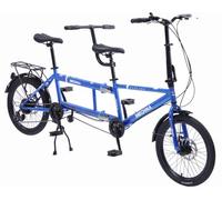 Kcolic Bicicleta Tándem Plegable 20 Pulgadas para Adultos, Estilo Crucero Playero, Ajustable, 7 Velocidades. B,20in