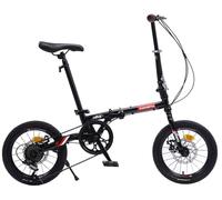 Kcolic Bicicletas Plegables Ligeras, Bicicleta 9 Velocidades, Bicicleta Plegable Súper Ligera para Estudiantes, Marco Aluminio Liviano, Frenos Disco Dobles Delanteros C,16in