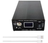Kcvzitrds ATU-100 - Sintonizador de antena para radio jamón 1,8-55 MHz, sintonizador automático de antena por N7DDC 100 W, onda corta de código abierto con batería, color negro