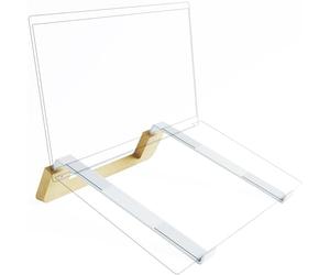 KD Essentials - Soporte para Laptop y Elevador portátil, Libre de plástico y Hecho de Metal Blanco y bambú Resistente - el Soporte Optimiza la ergonomía y la refrigeración de la PC, 10" a 16"