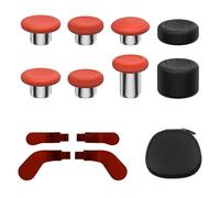 KD.FLY 13 in 1 Metal Thumbstick Kit for Xbox One Elite Series 2, Xbox Elite Controller Replacement Parts, Gaming Accessory with 6 Metal Swap Joysticks, 2 D-pads, 4 Paddles with Storage Bag, Red