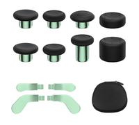 KD.FLY 13 in 1 Metal Thumbstick Kit for Xbox One Elite Series 2, Xbox Elite Controller Replacement Parts, Gaming Accessory with 6 Metal Swap Joysticks, 2 D-pads, 4 Paddles with Storage Bag,Black&Green