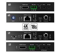 KD-X444SP 4K 18G HDMI sobre 50m (164ft) CAT5e/6 Extensor Set con HDR, Power Over Cat, IR o RS-232
