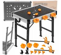 KD11872 Plegable Mesa de Trabajo Banco Altura Regulable 454kg Carga Mobil