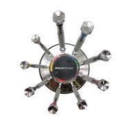 KD89 Beco - Base giratoria de reloj con 9 destornilladores franceses de latón cromado, con mecha de acero. Ø 0,6 mm a 3,0 mm, plata