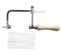 KD89 Bocfil Herramientas para Relojero y Joyero, Abrir Reloj, con Mango de Madera, Tornillos y Placas de Fijación - Incluye un Paquete de 12 Hojas - Fabricado en Suiza, Marrón