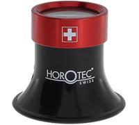 KD89 Horotec 00.025 - Lupa de reloj con anillo atornillado de aluminio rojo, ligero y resistente, acabado perfecto, Negro , N°1.5 - Grossissement x7.75, Utilidad