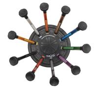 KD89 Horotec MSA01.020-C - Juego de 10 destornilladores de reloj Swiss-Made de aluminio eloxado y cabeza de Pom, sobre base giratoria con base antideslizante.