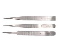 KD89 - Juego de 3 pinzas n.º 1 - N°3 - N°5 - Pinzas de precisión de acero antimagnético