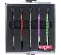 KD89 Juego de 5 destornilladores de relojero MSA01.020-B (1.00, 1.20, 1.40, 1.60 y 2.00 mm) con cuerpo de aluminio, fabricado en Suiza